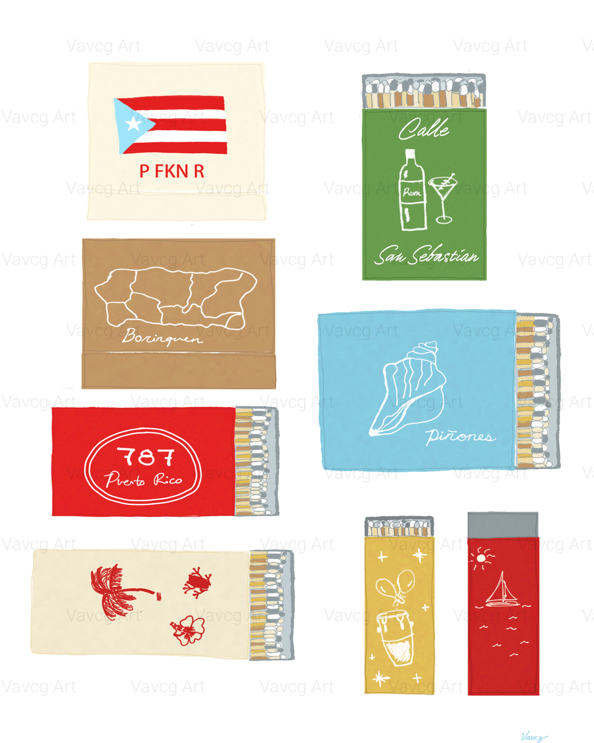 Puerto Rico Matchbooks 5x7 print