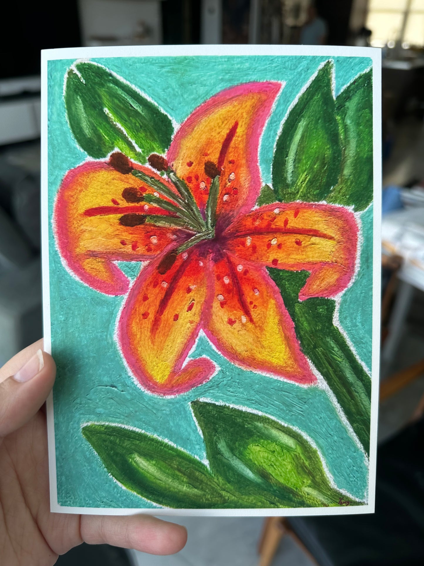 The Lily - Oil Pastel Print 5x7